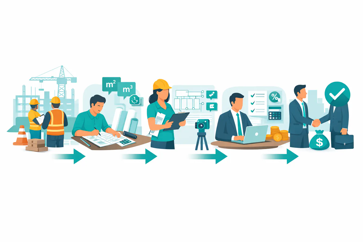 hakediş veri akışı imalat raporundan hakediş onayına