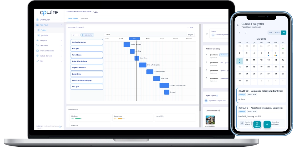 insaat is programi ve gantt chart